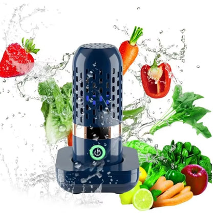 Portable Wireless Fruit and Vegetable Washing Machine - Automatic Food Purifier in Capsule Shape for Kitchen Use