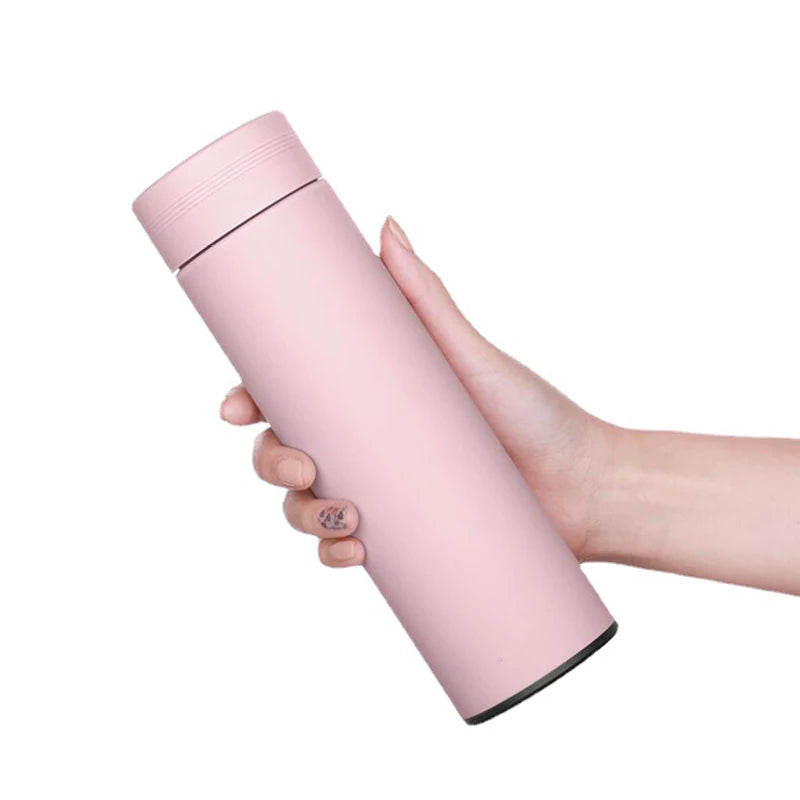 500ml Stainless Steel Smart Water Bottle with Temperature Display - Leakproof Vacuum Flask for Coffee and Milk - Ideal Christmas Gift