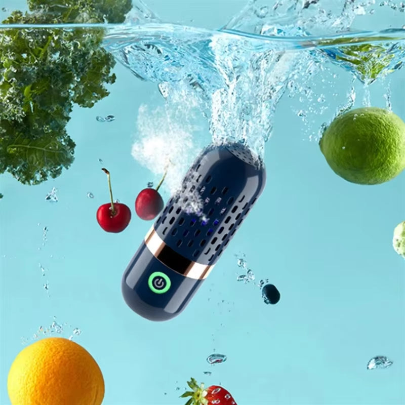 Portable Wireless Fruit and Vegetable Washing Machine - Automatic Food Purifier in Capsule Shape for Kitchen Use